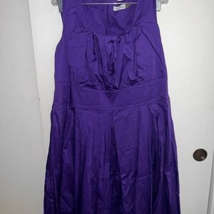 Calvin Klein Purple Pleated Halter Midi Dress